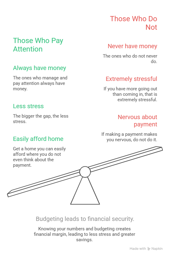 Budgeting leads to financial security.